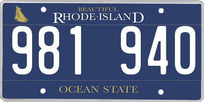 RI license plate 981940