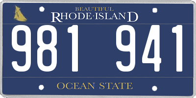RI license plate 981941