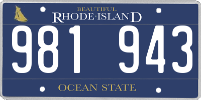 RI license plate 981943