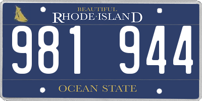 RI license plate 981944