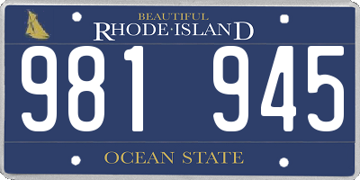 RI license plate 981945