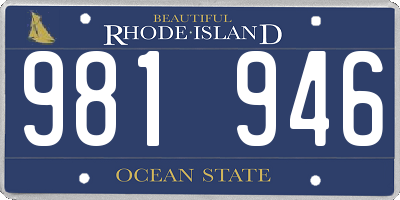 RI license plate 981946