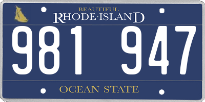 RI license plate 981947