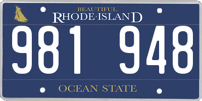 RI license plate 981948
