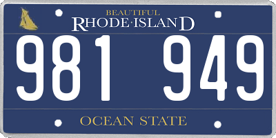 RI license plate 981949