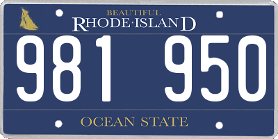 RI license plate 981950