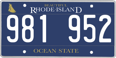 RI license plate 981952