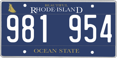 RI license plate 981954