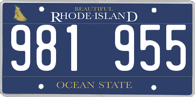 RI license plate 981955