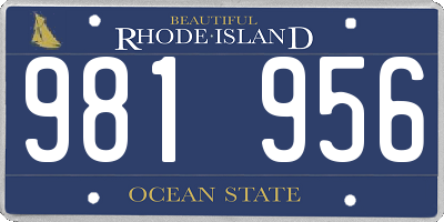 RI license plate 981956