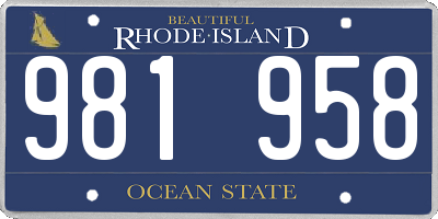 RI license plate 981958