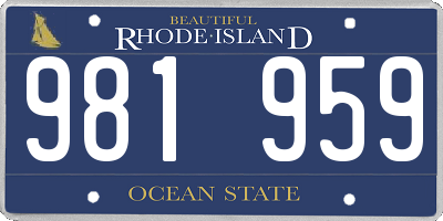 RI license plate 981959