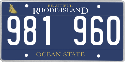 RI license plate 981960