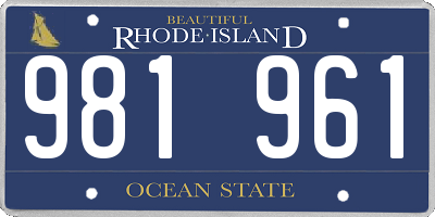RI license plate 981961