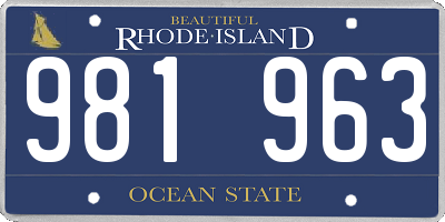 RI license plate 981963