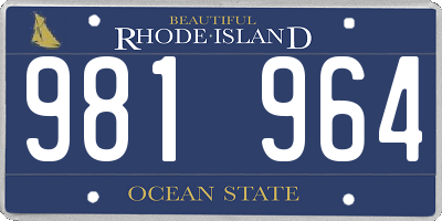 RI license plate 981964