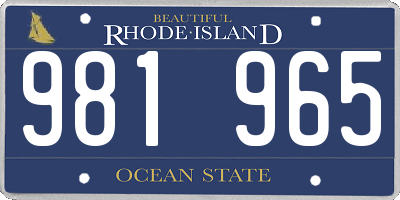 RI license plate 981965