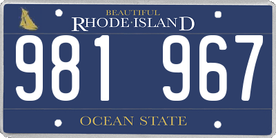 RI license plate 981967