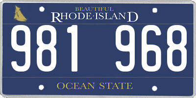 RI license plate 981968