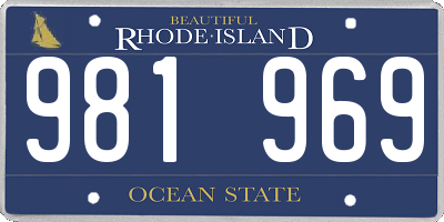 RI license plate 981969