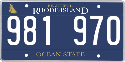 RI license plate 981970