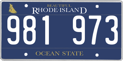 RI license plate 981973