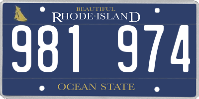 RI license plate 981974