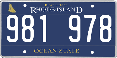 RI license plate 981978