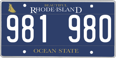 RI license plate 981980