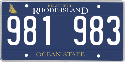 RI license plate 981983