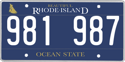 RI license plate 981987
