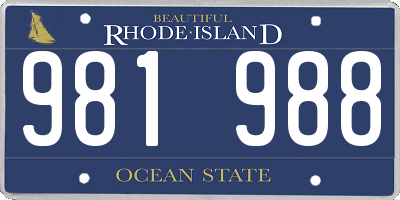 RI license plate 981988