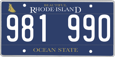 RI license plate 981990