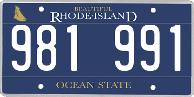 RI license plate 981991