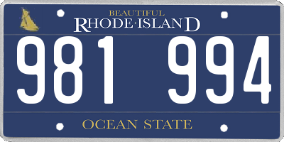 RI license plate 981994