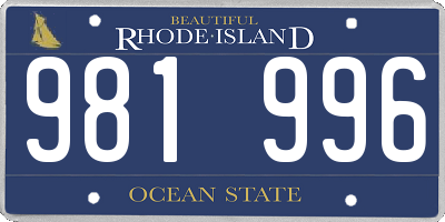 RI license plate 981996