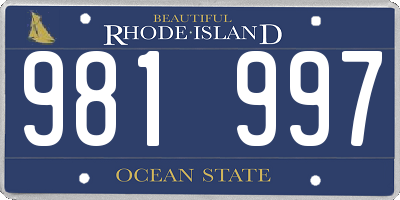 RI license plate 981997