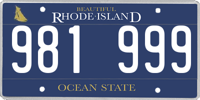 RI license plate 981999