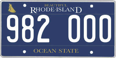 RI license plate 982000