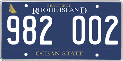 RI license plate 982002