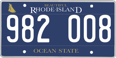 RI license plate 982008