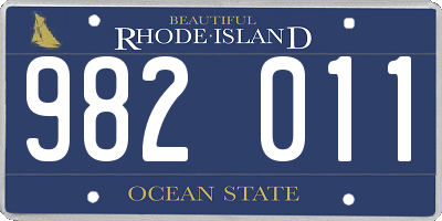 RI license plate 982011