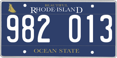 RI license plate 982013