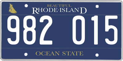 RI license plate 982015