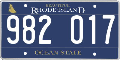 RI license plate 982017