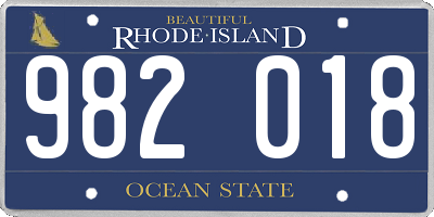 RI license plate 982018