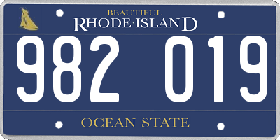 RI license plate 982019