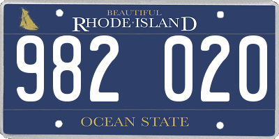 RI license plate 982020