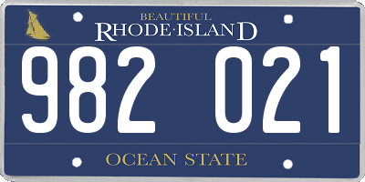 RI license plate 982021