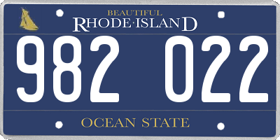 RI license plate 982022